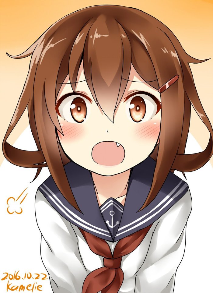 Ikazuchi (художник: Kamelie) - Kantai Collection, Аниме, Anime Art, Ikazuchi, Kamelie