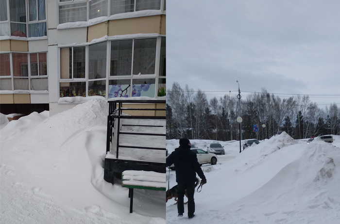 Blockages of snow in the courtyards of Tomsk - My, No rating, Tomsk, Boiled, , Longpost