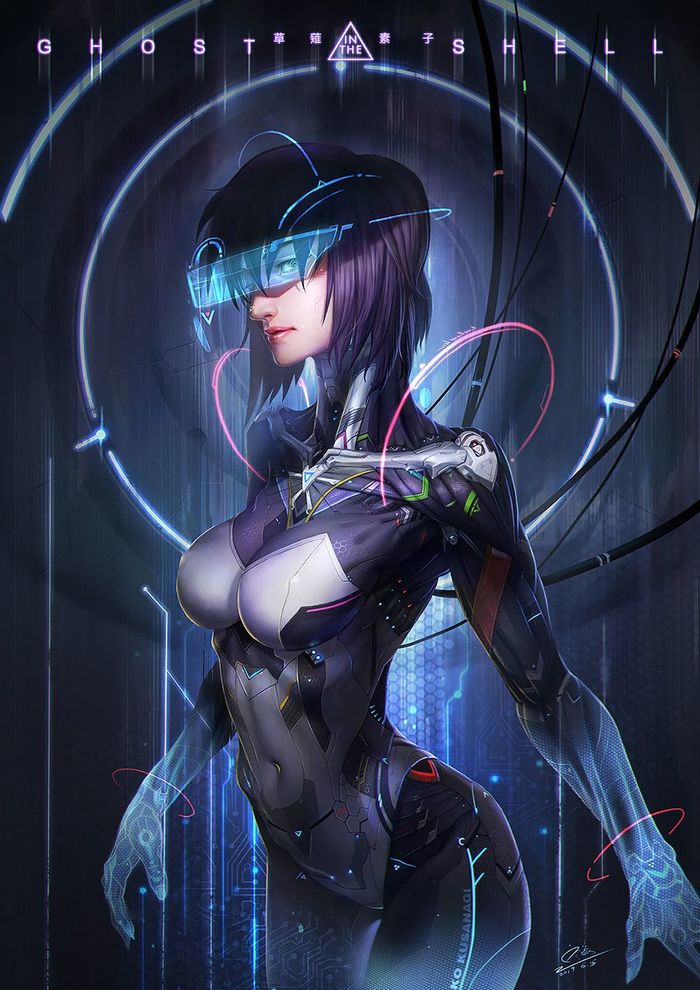 Motoko Kusanagi (Ghost in the shell) - Anime, Anime art, Ghost in armor, Kusanagi motoko, 