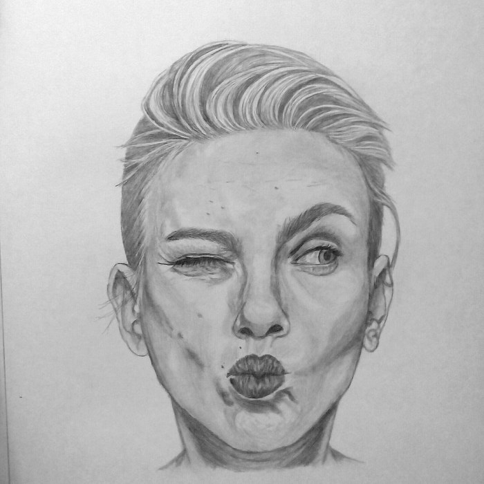Scarlett johansson - Drawing, Beginner artist, Pencil drawing, Portrait by photo, Portrait, Scarlett Johansson, My