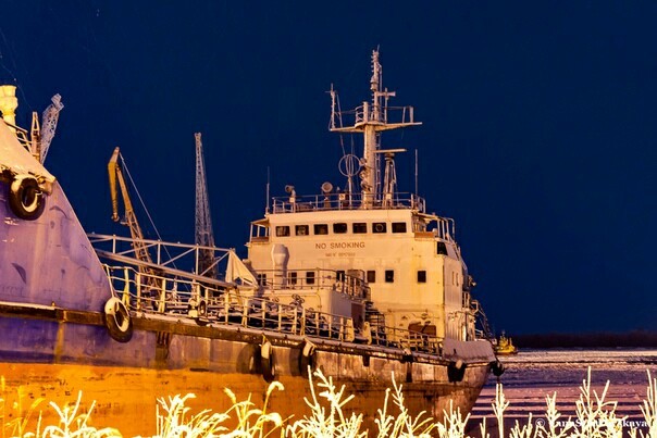 Laysky dock. - Dock, River, Winter, Vessel, Arkhangelsk, North, Shipbuilding, Longpost