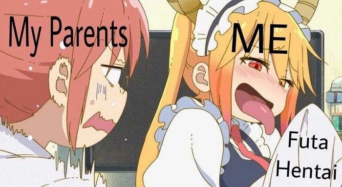 Parents me and foot hentai - Its a trap!, Kobayashi-san chi no maidragon, Anime, Feet, Futanari