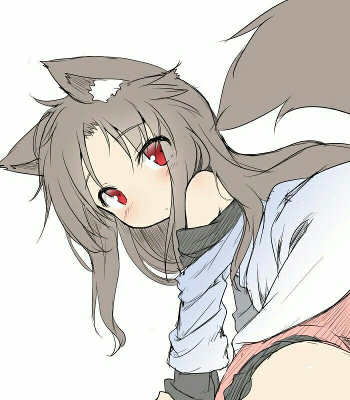 Eared - She-wolf, Anime art, Loli, Longpost, Touhou, Imaizumi kagerou