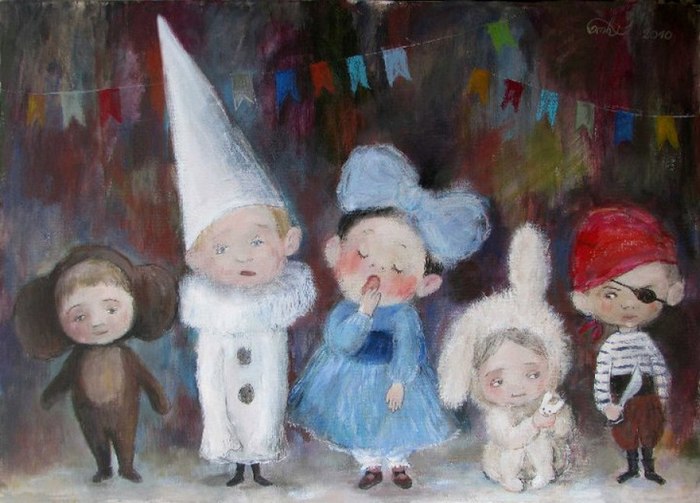 The warmth of childhood memories - Childhood, New Year, Painting, , Childhood memories, Longpost