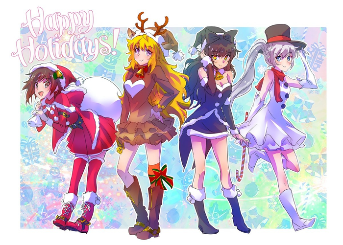 Happy Holidays! RWBY, Team RWBY, Anime Art, ,  , , , 