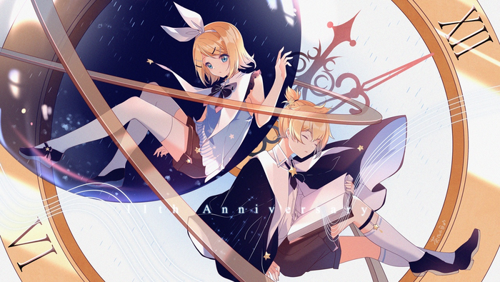    11 ,  , Vocaloid, Kagamine Rin & Len, Anime Art,  , , 