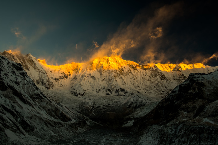 Space over Annapurna - The national geographic, The photo, The mountains, Nepal, Himalayas