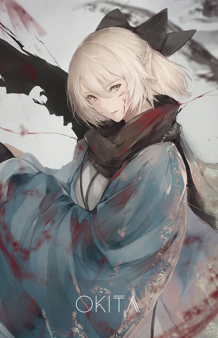 Sakura Saber - Аниме, Anime Art, Fate Grand Order, Sakura Saber, Okita Souji