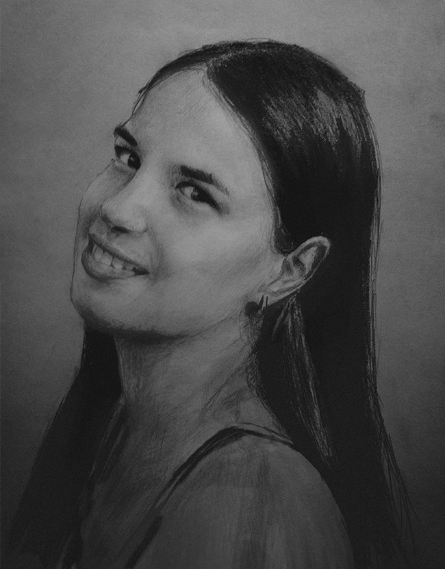 Portrait of a sister - My, Drawing, Pencil drawing, Portrait, Sister, Graphics, Sisters