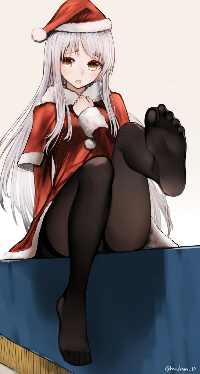 Shoukaku - Kantai collection, Shoukaku, Santa costume, Tights, Anime, Anime art