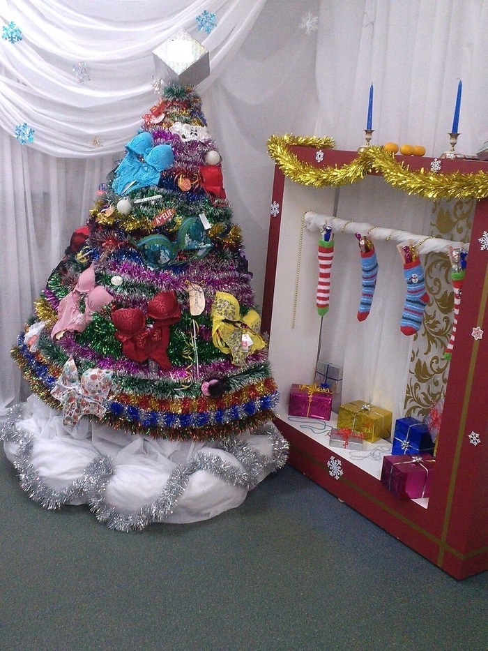 Christmas tree in the lingerie warehouse - My, Underwear, Christmas trees, New Year