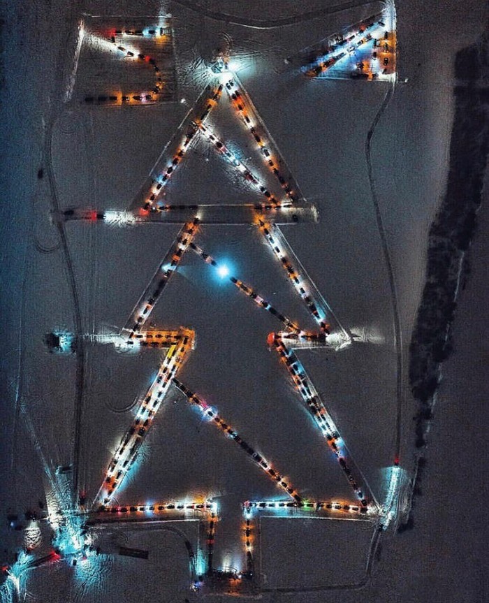 AvtoYolka - Saint Petersburg, Motorists, Flash mob, Christmas trees, From the network, Longpost, New Year