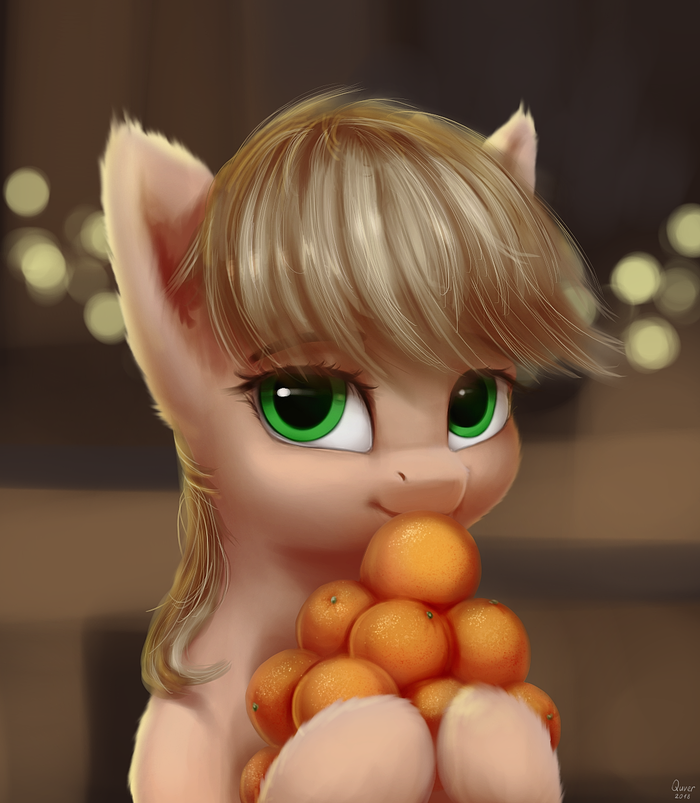 Apple Pony With Tangerines My Little Pony, Applejack, Quver