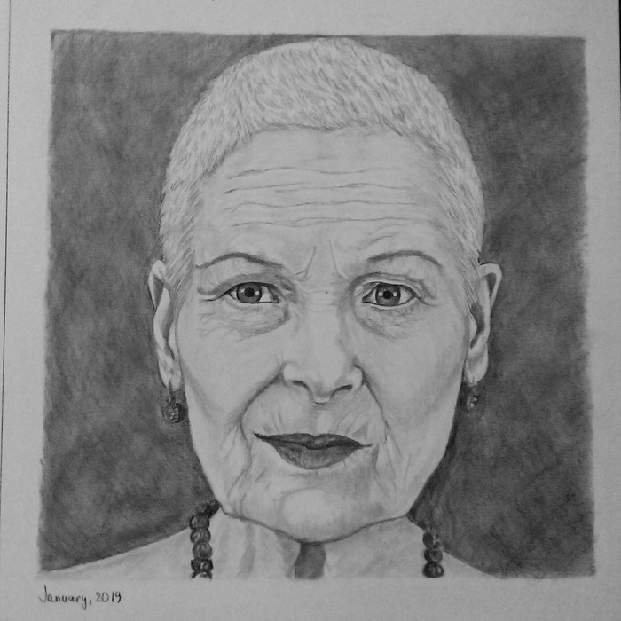 Happy New Year! Portrait of Vivienne Westwood - Sketch, Art, Portrait by photo, Beginner artist, Pencil drawing, Vivienne Westwood, Portrait, My
