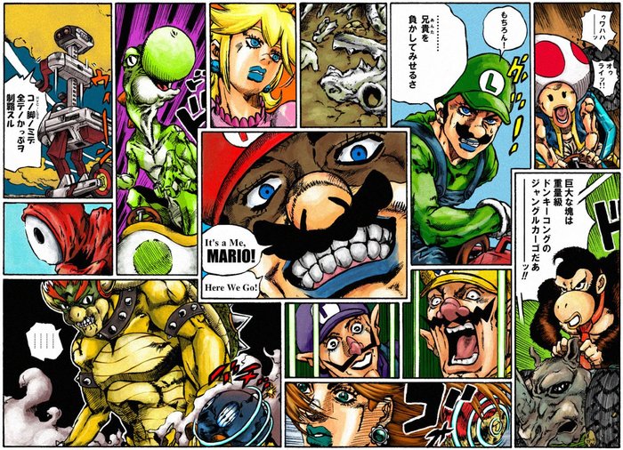 Mario's Bizarre Kart - Jojos bizarre adventure, Super mario, Anime, Not anime, Crossover, Crossover