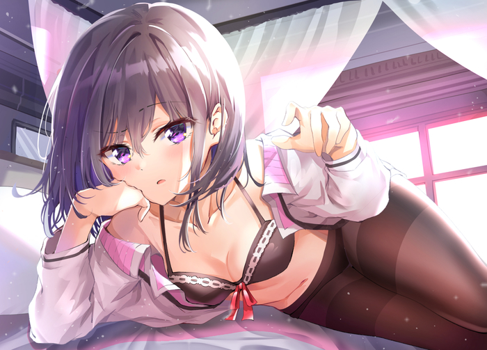 Aki adagaki - Adagaki aki, Anime art, , Underwear, Tights