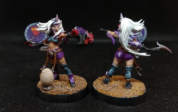 Dark Elf Coloring for Bloodbowl - My, Painting miniatures, Bloodbowl, Board games, Miniature, Longpost