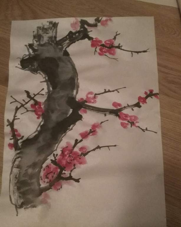 Plum May - My, Chinese art, Plum, Mascara, , Chinese painting, Longpost