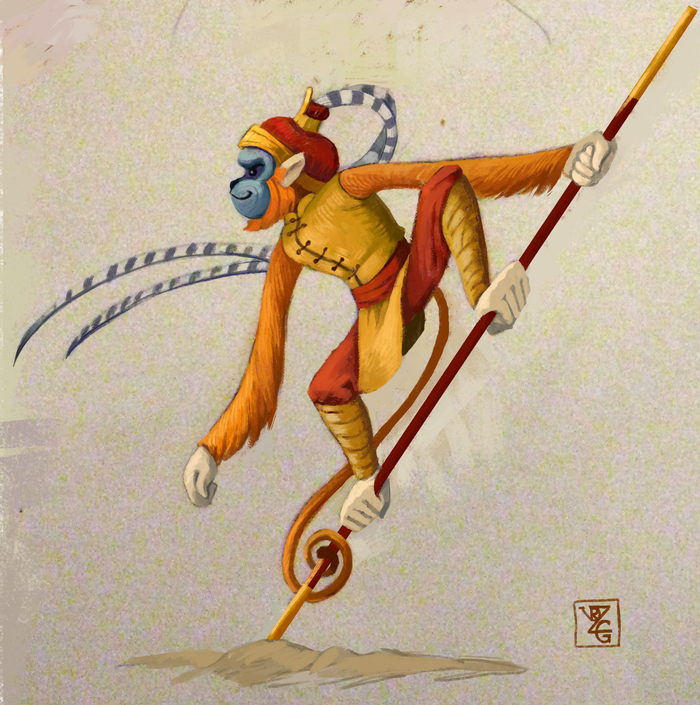 Sun Wukong - My, Sun Wukong, Original character, Art, Digital