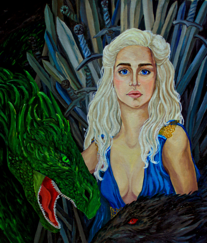 Oil painting Mother of dragons - My, Butter, Oil painting, Game of Thrones, Daenerys Targaryen