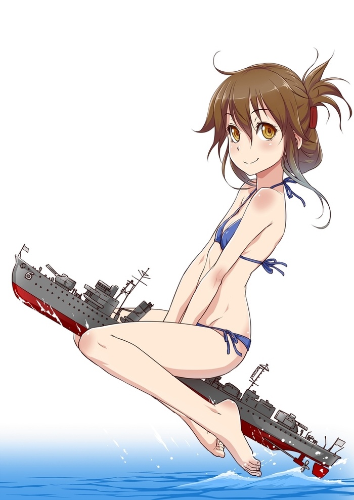 Inazuma - NSFW, Kantai collection, Inazuma, Etty, Swimsuit, Anime art, Anime, Art