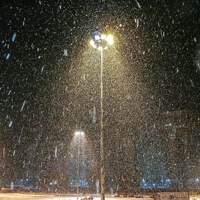 Just snow. - My, Lamp, Snow, Night