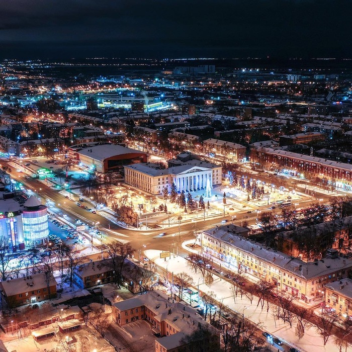 Kirov Square, Samara - Samara, Town, Square, House of culture, Quadcopter