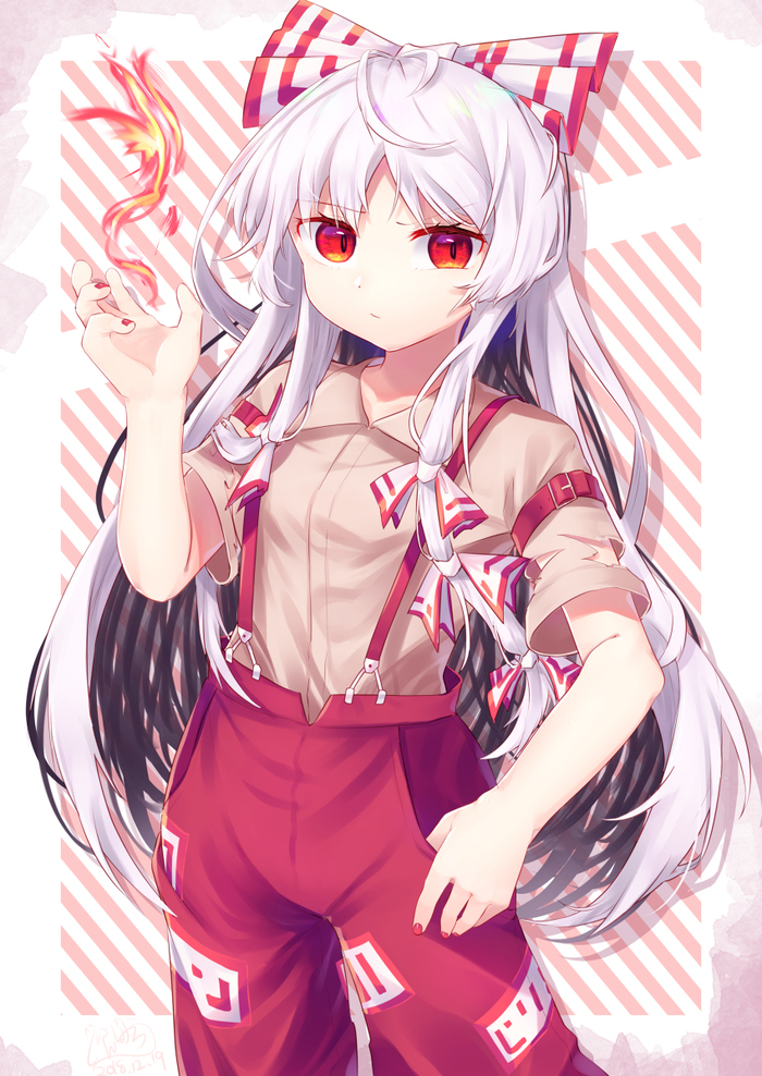 Fujiwara no mokou Anime Art, , Fujiwara No Mokou, Touhou, Gunjou Row