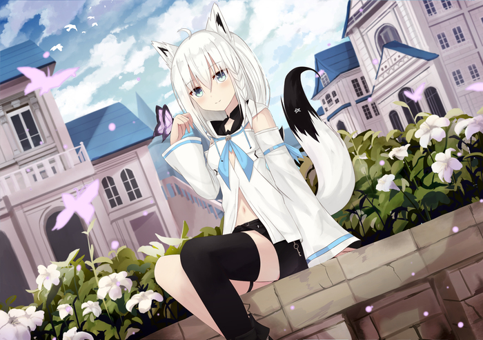 Art Old Town - Anime art, Anime, Virtual youtuber, Shirakami fubuki