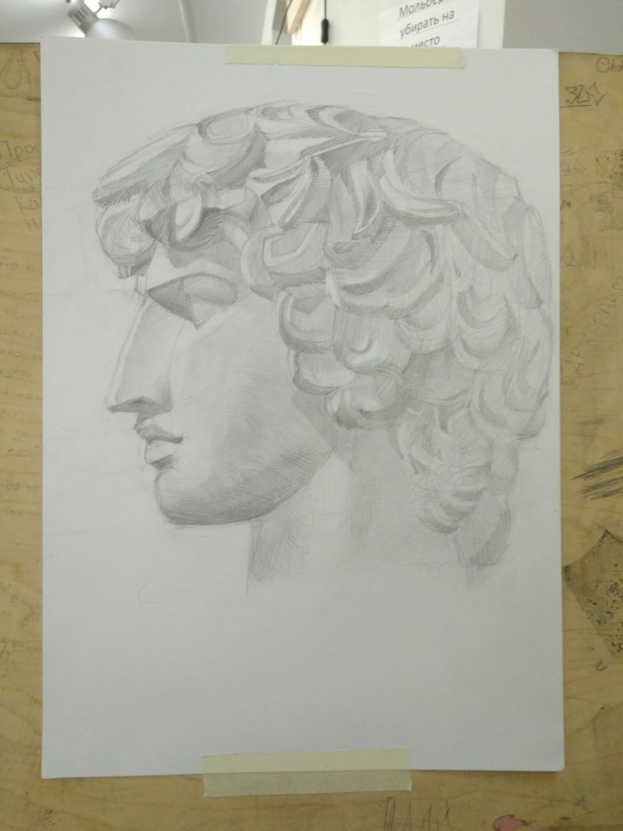 Antinous - Drawing, Pencil drawing, My