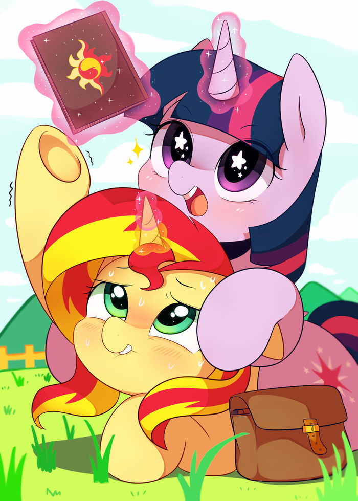 Friendship with the Princess of Friendship - My little pony, Twilight sparkle, Sunset shimmer, Shipping, Marenlicious, Longpost, MLP Lesbian, MLP Edge