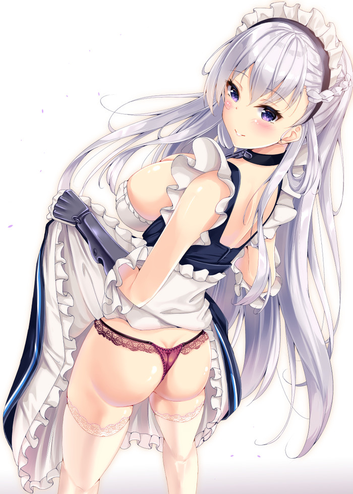 Belfast - NSFW, Azur Lane, Belfast, Сиськи, Нижнее белье, Этти, Аниме, Арт