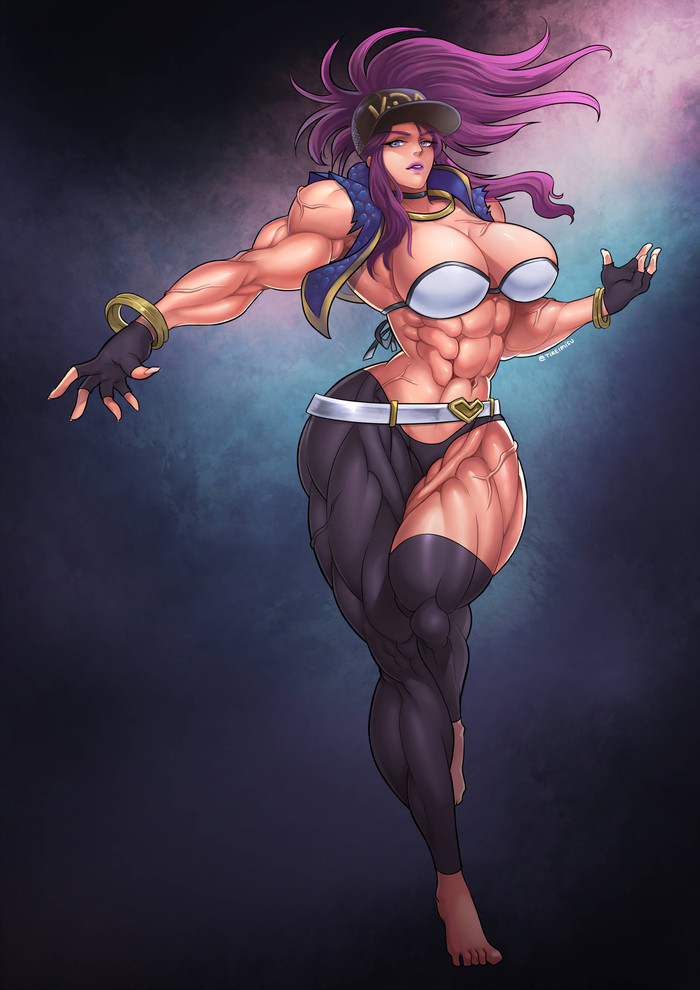 K / DA Akali - Tireimisu, Strong girl, Sleep-Sleep, Art, Akali, KDA, League of legends, Bodybuilders