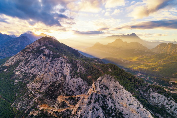 On the Sunset. - My, Drone, Sunset, Turkey, The mountains