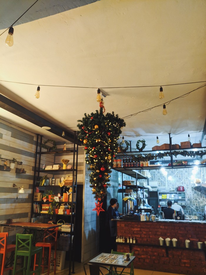 Christmas tree for the New Year - My, Christmas tree, Cafe, Gravity, The photo, Kazakhstan