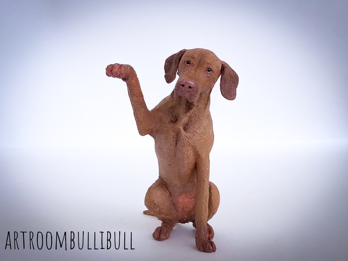 Made from polymer clay. - My, , Hungarian Vyzhla, Dog, Polymer clay, Copyright, Handmade, Statuette, Longpost