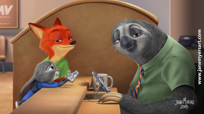 Zootopia - In the traffic police - My, Zootopia, Traffic police, Photoshop, Drawing