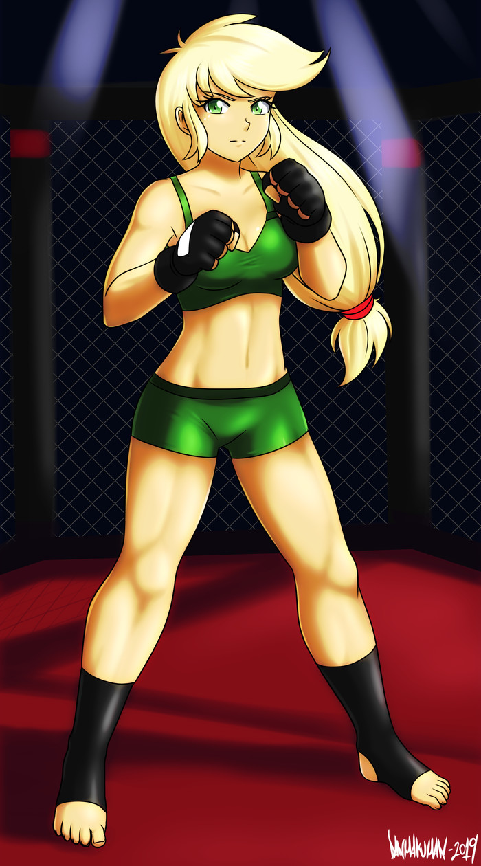 AJ fighter - My little pony, Humanization, Equestria girls, Applejack, Danmakuman