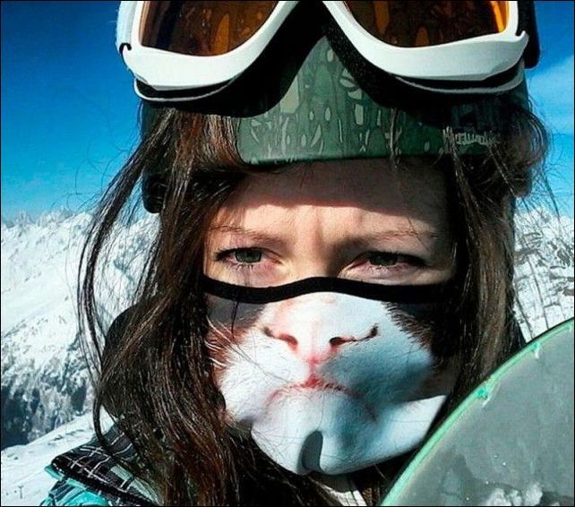 snowboarder - Balaclava, Snowboard, Skiing, Mask, Girls, Grumpycat, Grumpy cat