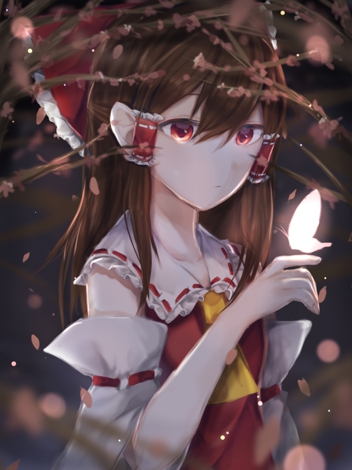 Hakurei Reimu Anime Art, , Hakurei Reimu, Touhou, Ruoruomi