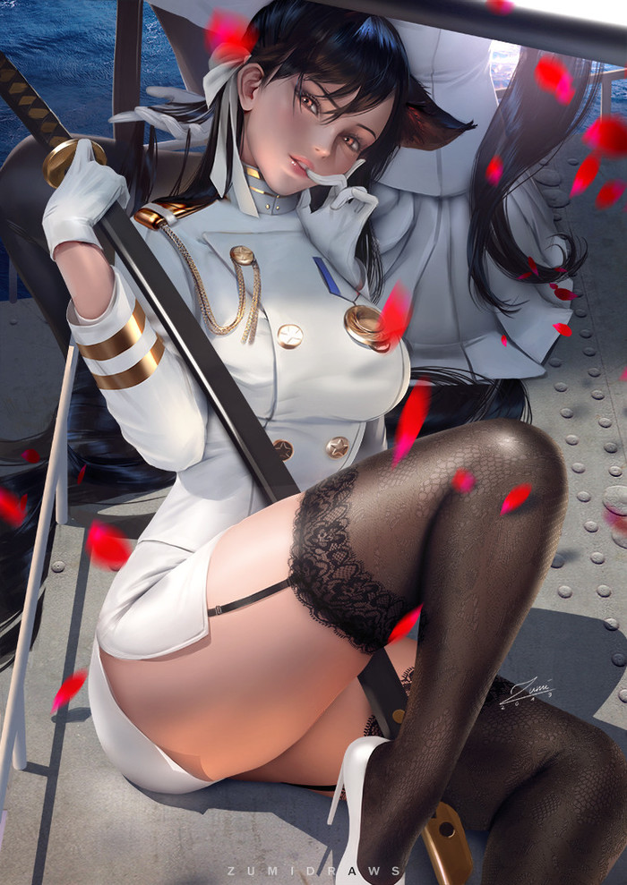 Atago - Арт, Рисунок, Atago, Azur Lane, Zumidraws