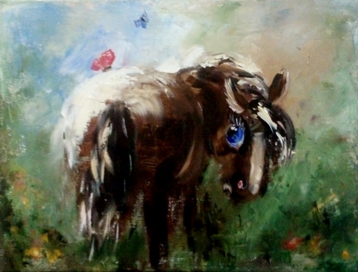 Ponies are horses too - My, Oil painting, Painting, Pony, Horses, 