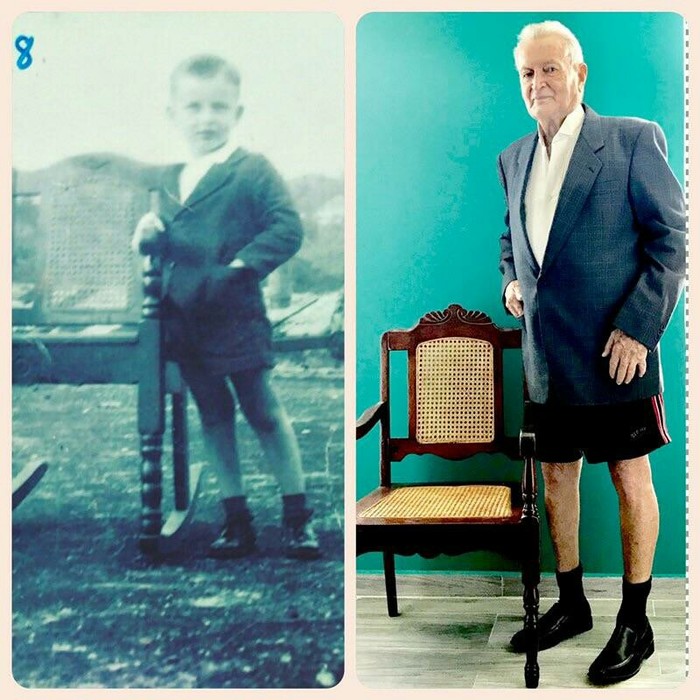 Мой дедушка решил повторить фото из детства 80 лет спустя!