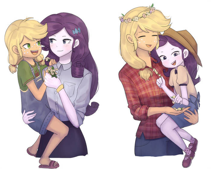 You from the past - My little pony, Equestria girls, Applejack, Rarity, Looknamtcn