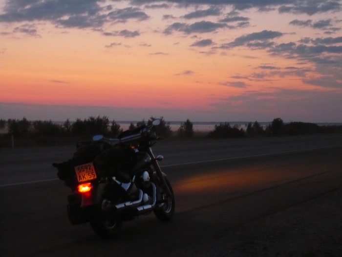 Mototourism. Dawn on m51 - My, Motorcycles, Mototourism, Tourism, Travels, Moto, Motorcycle travel