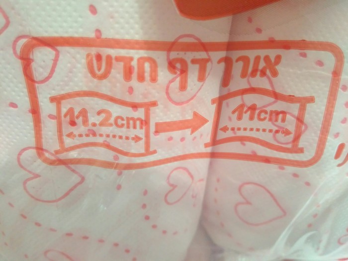 Now two millimeters shorter! - My, Israel, Toilet paper