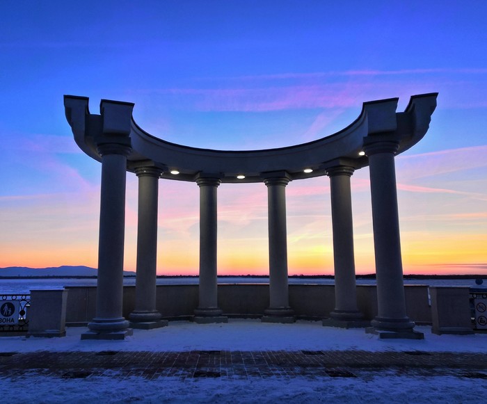 Sunset on the Amur embankment - My, Amur River, Khabarovsk, Sunset