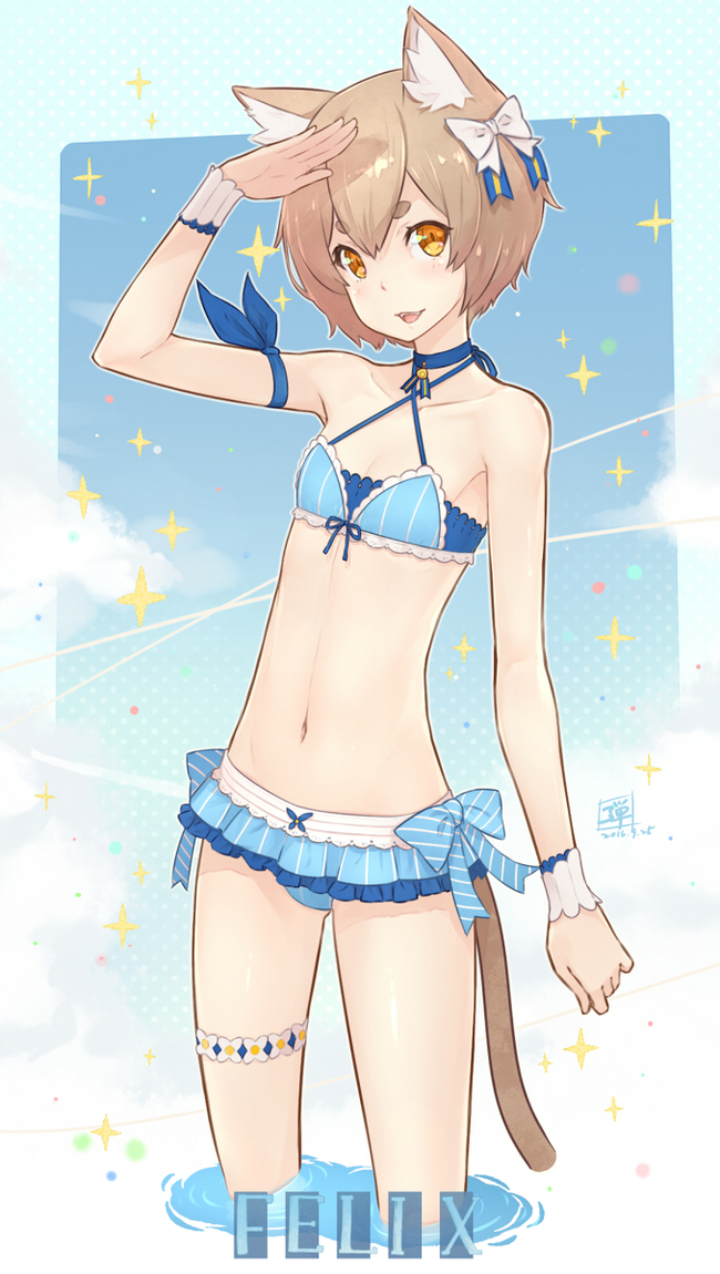 Felix in a bathing suit - Its a trap!, Anime art, Anime, Re: Zero Kara, Felix argyle, Kumadan, Longpost