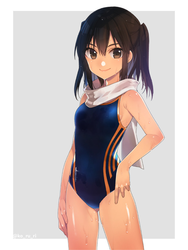 Sendai - Kantai collection, Anime, Anime art, Sendai, , Swimsuit, Longpost