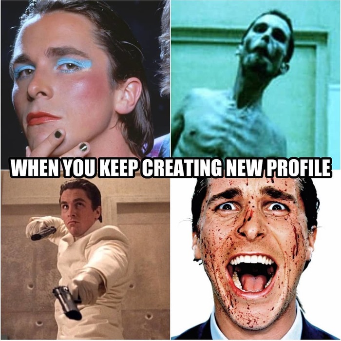 When you continue to create a new trial profile - Christian Bale, Transformation, Humor, Picture with text, 9GAG